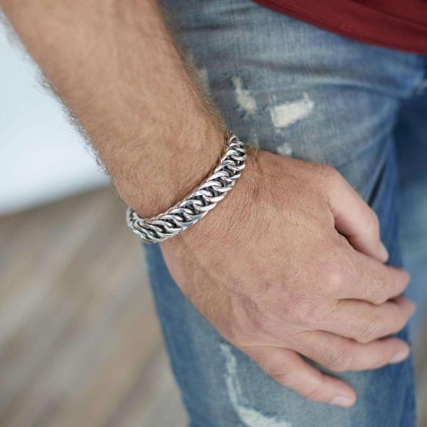126 Bracelet Male DOUBLE LINKED Collection