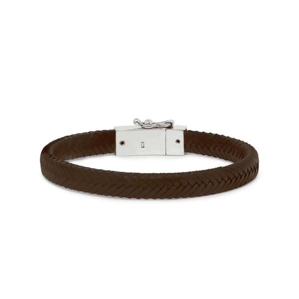 155BRN bracelet silver & leather