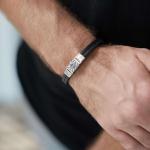 157BLK Bracelet Black Male CHEVRON Collection