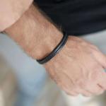 157BLK Bracelet Black Male CHEVRON Collection