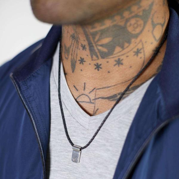 183BLK Collier Black Male CHEVRON Collection