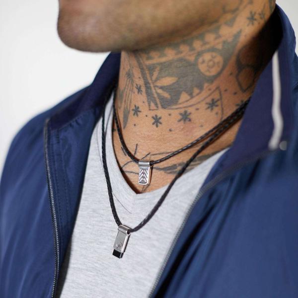 183BLK Collier Black Male CHEVRON Collection