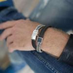 214BBR Bracelet Black-Brown Male CLASSIC CHEVRON Collection