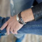 214BBR Bracelet Black-Brown Male CLASSIC CHEVRON Collection