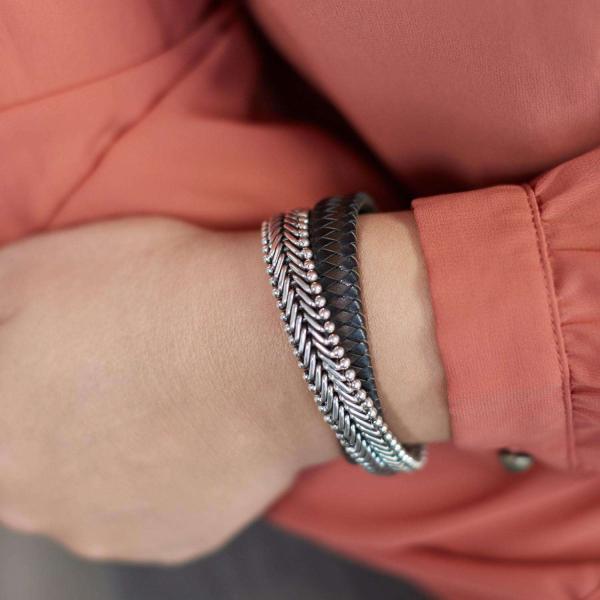 214BBR Bracelet Black-Brown Female CLASSIC CHEVRON Collection