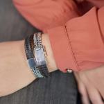 214BBR Bracelet Black-Brown Female CLASSIC CHEVRON Collection