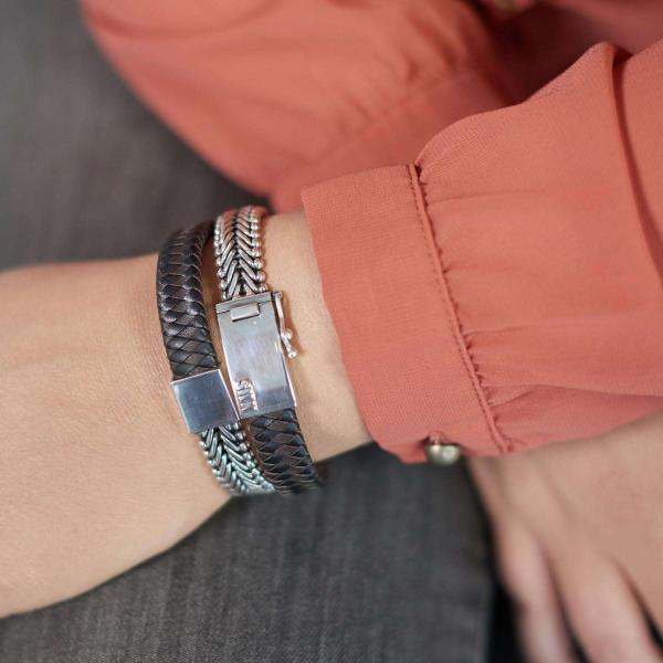 214BBR Bracelet Black-Brown Female CLASSIC CHEVRON Collection