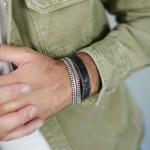 214BKC Wrap Black Croco Male CLASSIC CHEVRON Collection