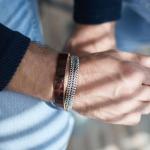 214BRC Wrap Brown Croco Male CLASSIC CHEVRON Collection