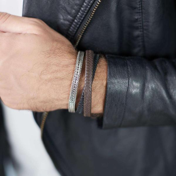 258BBR Bracelet Black-Brown Male ALPHA Collection