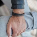 258BBR Bracelet Black-Brown Male ALPHA Collection