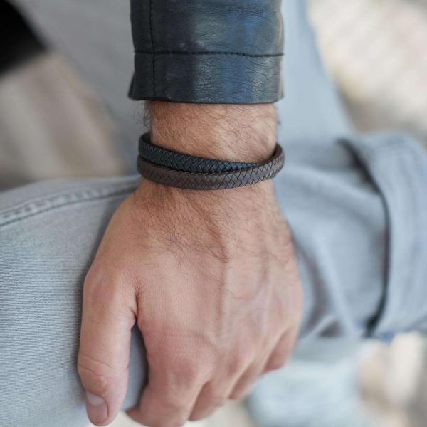 258BBR Bracelet Black-Brown Male ALPHA Collection