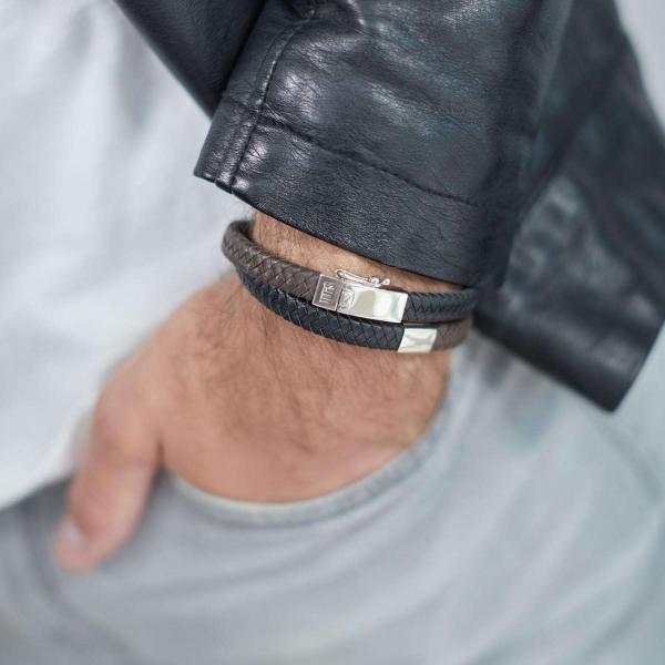 258BBR Bracelet Black-Brown Male ALPHA Collection