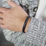 275BLK Bracelet Black Male CHEVRON Collection