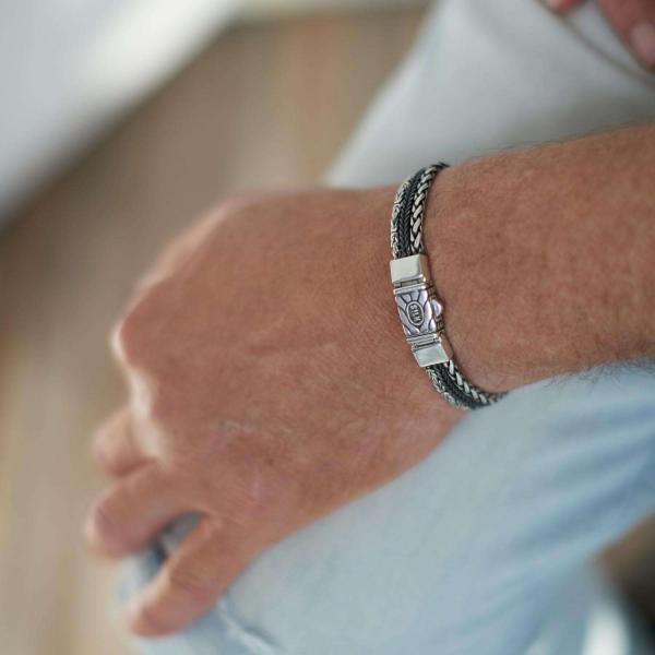 283 bracelet silver polished, mat & black RAW Male RAW Collection