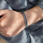 283 bracelet silver polished, mat & black RAW Male RAW Collection