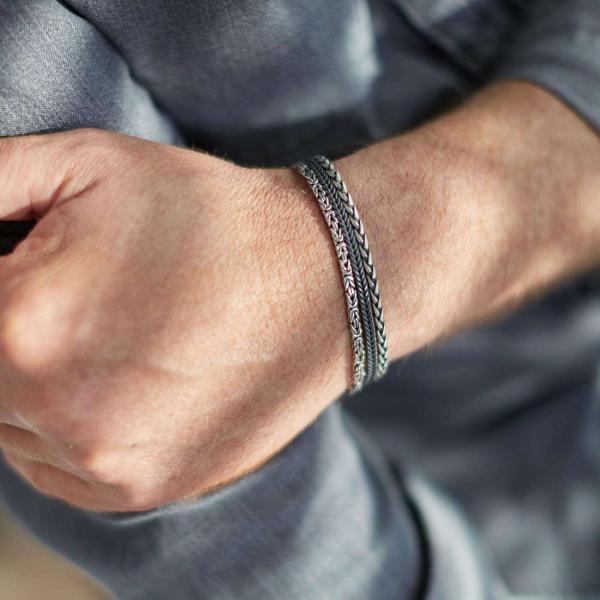 283 bracelet silver polished, mat & black RAW Male RAW Collection