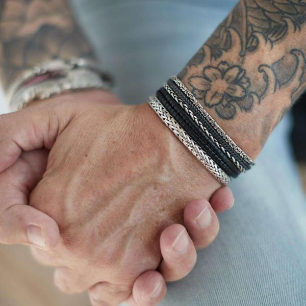 283 bracelet silver polished, mat & black RAW Male RAW Collection