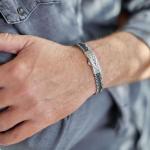 283 bracelet silver polished, mat & black RAW Male RAW Collection