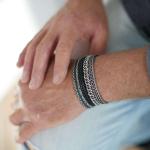 283 bracelet silver polished, mat & black RAW Male RAW Collection