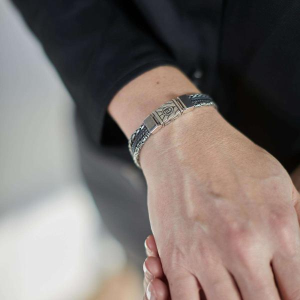 283 bracelet silver polished, mat & black RAW Female RAW Collection