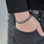 283 bracelet silver polished, mat & black RAW Female RAW Collection