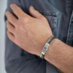 284 bracelet silver polished, mat & brass RAW Male RAW Collection