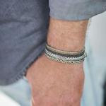 284 bracelet silver polished, mat & brass RAW Male RAW Collection