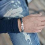 326BBU Bracelet Black-Blue Male ARCH Collection