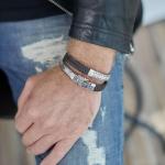 362BBR Bracelet Black-Brown Male ALPHA Collection
