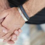 362BBU Bracelet Black-Blue Male ALPHA Collection