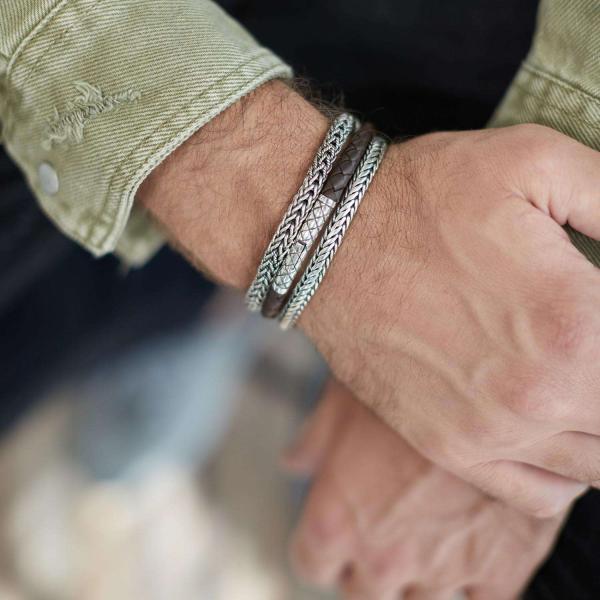 427 Bracelet Brown Male CROSSLINE Collection
