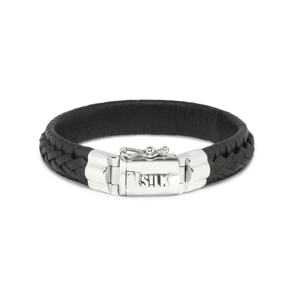 742BLK Bracelet Leather Black WEAVE Collection