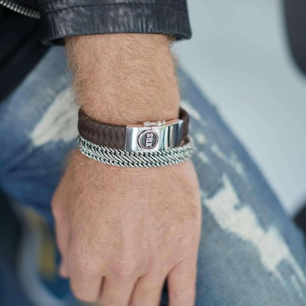 811BRN Bracelet Brown Male ALPHA Collection