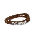 empty bracelet/necklace combo silver & leather brown LEATHER LEATHER Collection