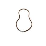 empty bracelet/necklace combo silver & leather brown LEATHER LEATHER Collection