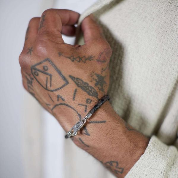 830BBR Bracelet Black-Brown Male ROOTS Collection