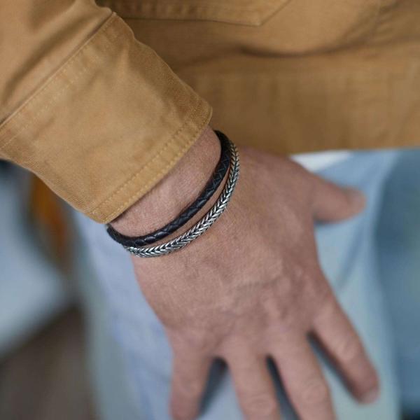 830BLK Bracelet Black Male ROOTS Collection