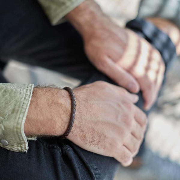 830BRN Bracelet Brown Male ROOTS Collection