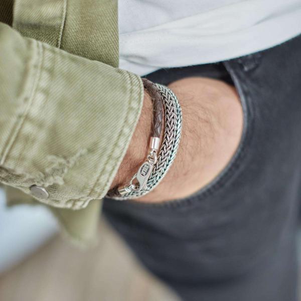 830BRN Bracelet Brown Male ROOTS Collection