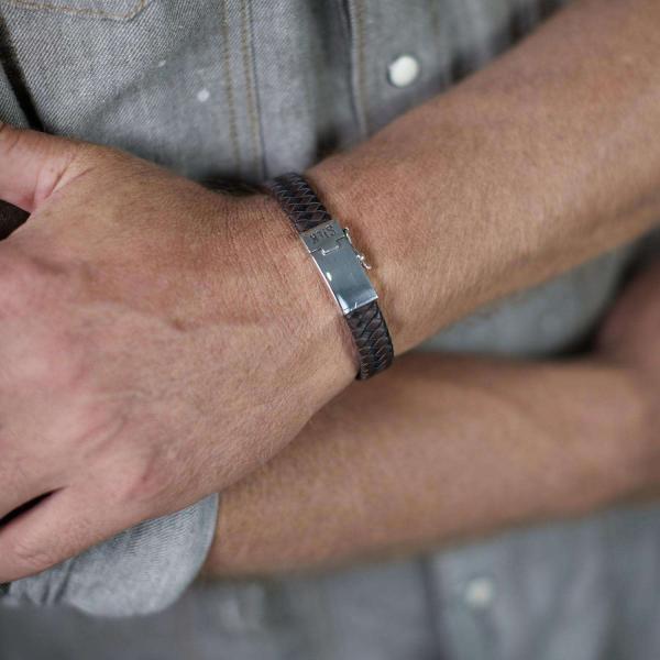 841BBR Bracelet Black-Brown Male ALPHA Collection