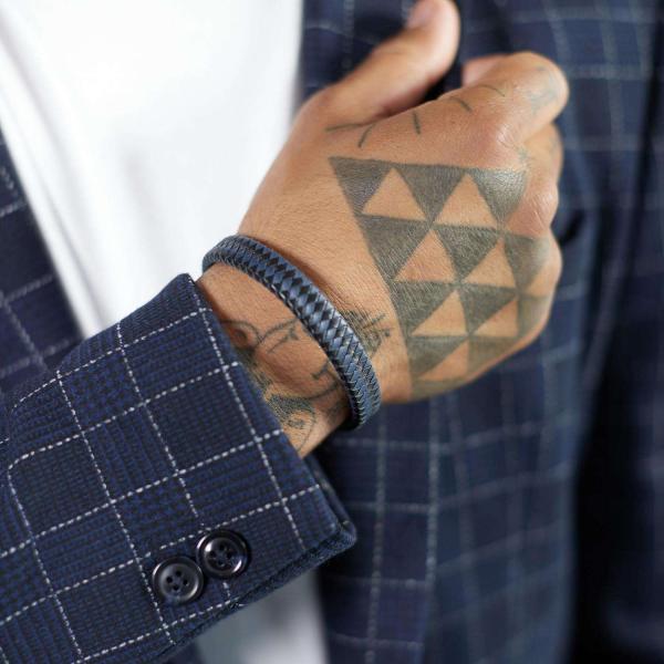 841BBU Bracelet Black-Blue Male ALPHA Collection