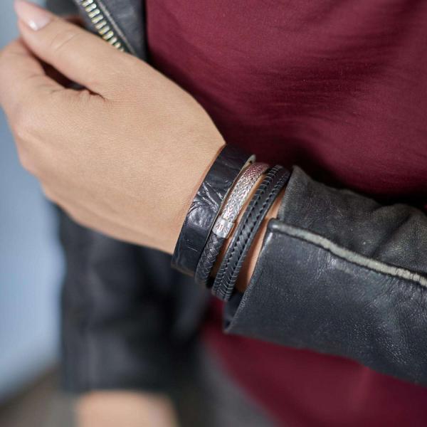 841BKC Bracelet Black Croco Female ALPHA Collection