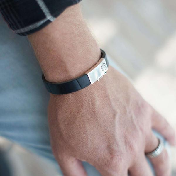 841BKC Bracelet Black Croco Male ALPHA Collection