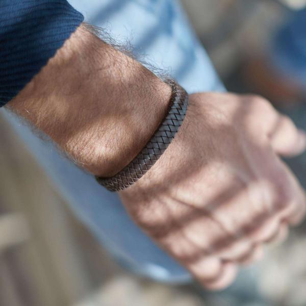 841BRN Bracelet Brown Male ALPHA Collection