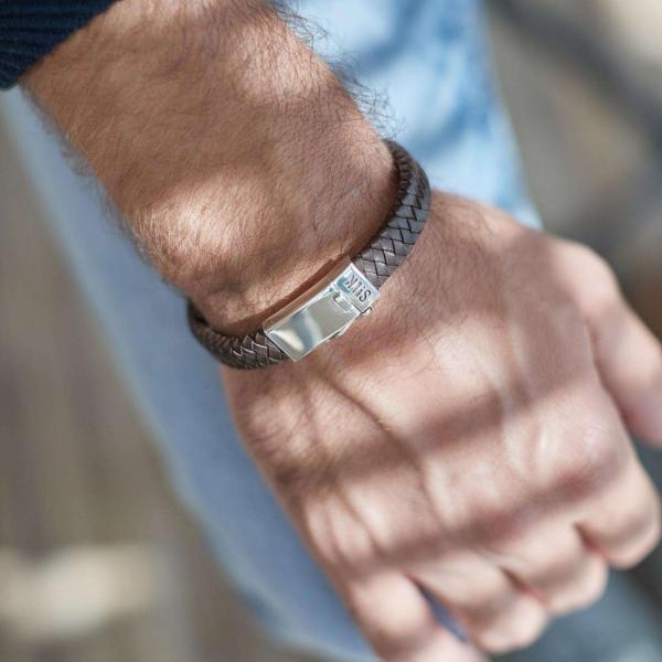 841BRN Bracelet Brown Male ALPHA Collection