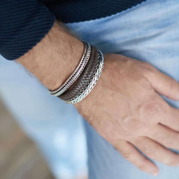841BRN Bracelet Brown Male ALPHA Collection