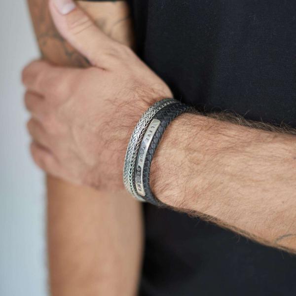 851BLK Bracelet Black Male ALPHA Collection