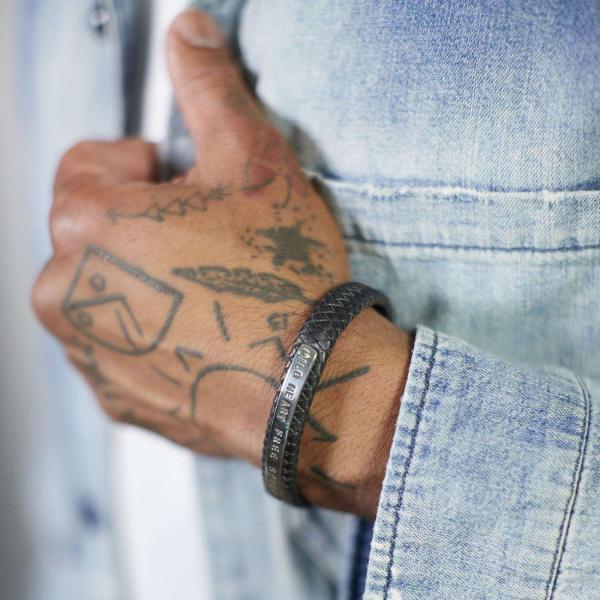 852BLK Bracelet Black Male ALPHA Collection