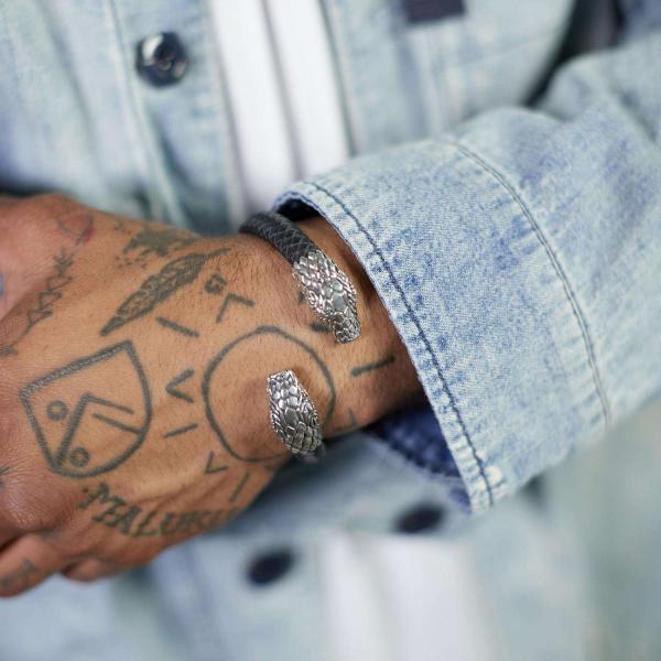 S21 Snake Bracelet Leather Male